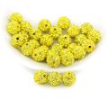 Charmant et brillant argile ronde Shamballa strass pavé de perles de cristal pour collier taille 4mm - 18mm, IB00125 Citrine